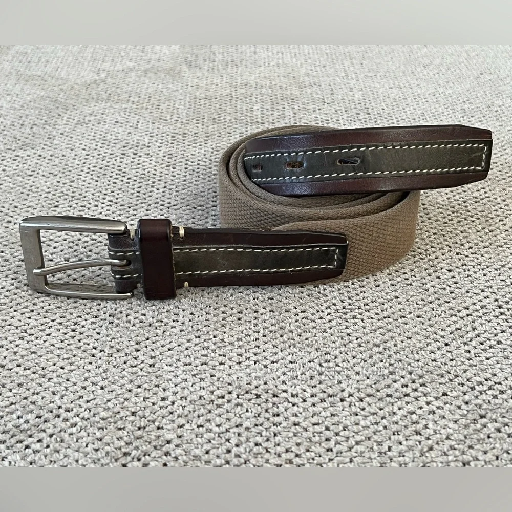 Nordstrom Canvas & Leather Belt 44